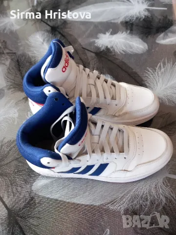 Adidas Сникърси Hoops Mid Shoes , 38 2/3 Бял, снимка 4 - Детски маратонки - 48125270