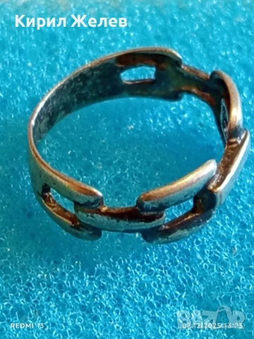 Сребърен пръстен с дизайн на верига стил и елегантност 50032, снимка 4 - Пръстени - 52625089