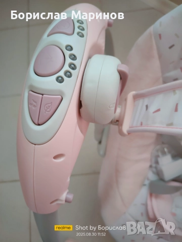 Бебешка електрическа люлка -розова, снимка 4 - Детски люлки - 51634479