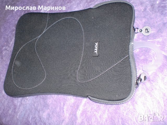 8.Калъф за лаптоп-таблет 10-12”- ”PORT Designs”- НОВ, неопренов.Черен с бяла  ивица, снимка 3 - Лаптоп аксесоари - 39872783