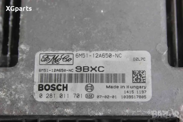 Компютър двигател за Ford Focus MK2 1.6tdci 109 к.с. (2005-2012) 6M51-12A650-NC, 0281011701, снимка 2 - Части - 50342080