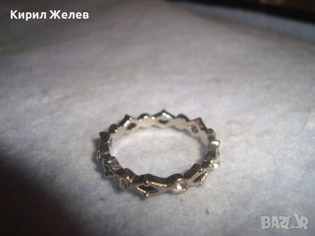 КРИСТАЛЕН АЖУРЕН КРАСИВ ФИН СРЕБРИСТ ПРЪСТЕН ТИП ХАЛКА 27664, снимка 8 - Пръстени - 37515796