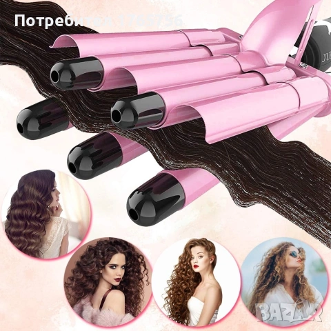 Тройна ретро преса за къдрене на косата. , снимка 4 - Преси за коса - 53347260