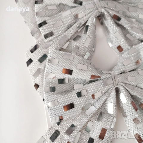 6178 Декоративни коледни панделки за елха и украса, 3 броя, снимка 4 - Декорация за дома - 52019759