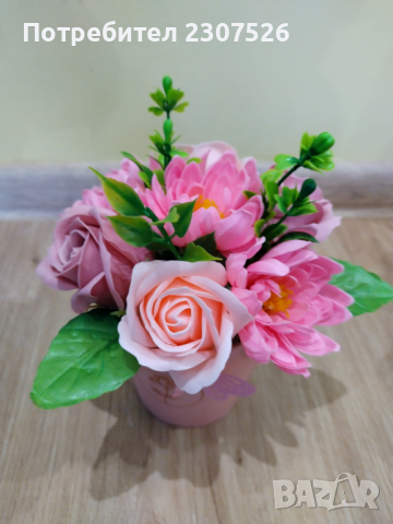 Пластични сапунени цветя , снимка 2 - Изкуствени цветя - 44647787