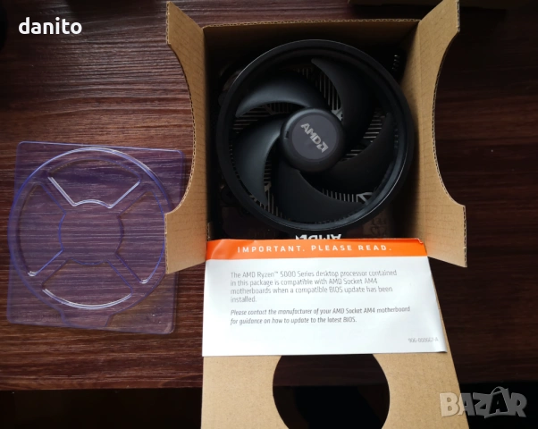 охладител за процесор AMD Wraith Stealth AMD Ryzen сокети AM4/AM5, снимка 2 - Други - 53890128