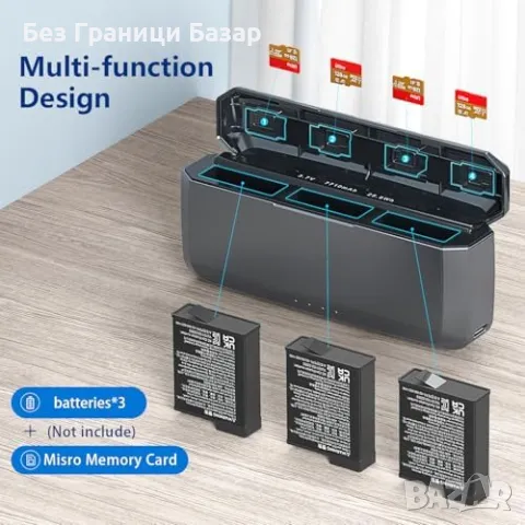 Ново DJI Action 5/4/3 Power Bank 7710mAh Зарядно с 3 Слота Бързо зареждане на батерии, снимка 4 - Друга електроника - 50166327