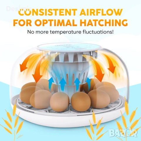 Автоматичен инкубатор за яйца OKKÖBI M12 – 12/24 яйца, снимка 3 - За птици - 52854247