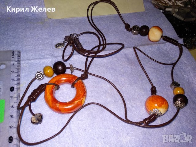 КОЛИЕ ЦВЕТНА АРТ КЕРАМИКА МНОГО КРАСИВА МАРКОВА ОГЪРЛИЦА 34734, снимка 2 - Колиета, медальони, синджири - 39192827