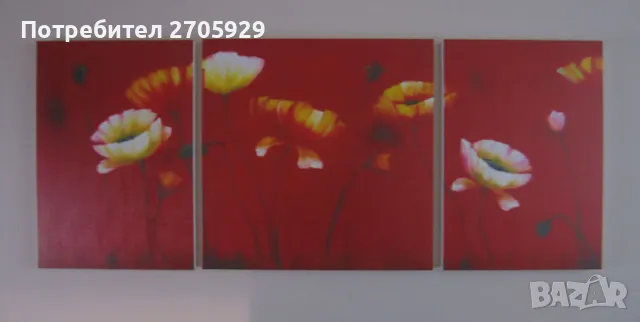3 бр. картини "Макове", снимка 5 - Картини - 50228838