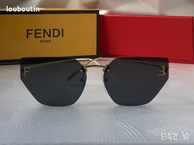 Fendi Дамски слънчеви очила осмоъгълни котка черни кафяви сини, снимка 2 - Слънчеви и диоптрични очила - 50741777