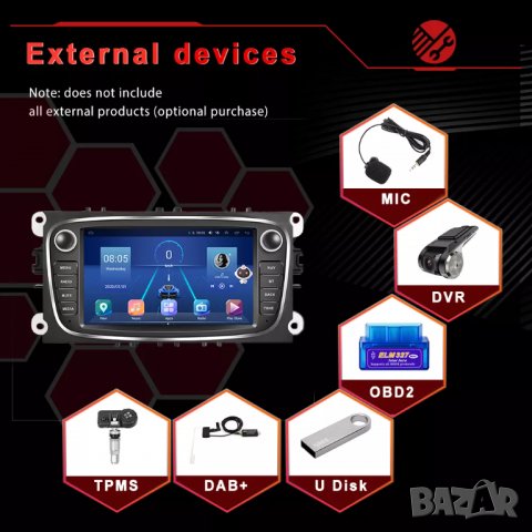 Мултимедия за FORD Focus, Android, Навигация, двоeн дин, FORD Galaxy, Kuga, Mondeo, S-Max, C-Max, снимка 13 - Аксесоари и консумативи - 38795566