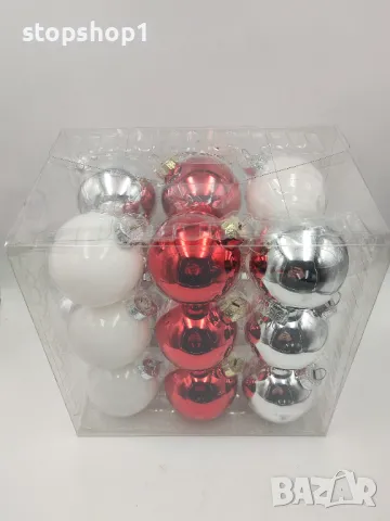 Стъклени Коледни топки украса Christmas 5.7см , снимка 3 - Декорация за дома - 48015481