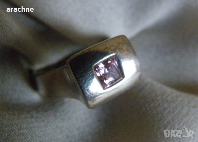 Стар западноевропейски сребърен пръстен със шпинел, снимка 5 - Пръстени - 35124897