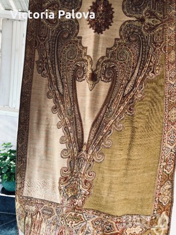 Огромен двуцветен шал ELLE NOR,100% вълна, снимка 3 - Шалове - 31291241