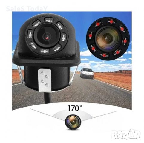 Камера за кола, задна, Широкоъгълна, 8 LED, 12V, 170 градуса, снимка 3 - Аксесоари и консумативи - 38432097