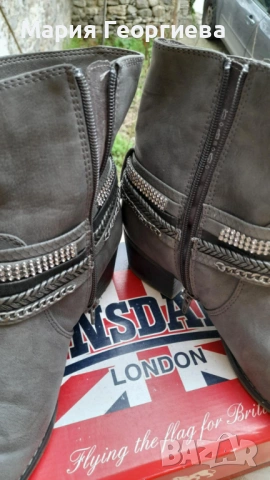 Боти Tom Tailor No39, Ботуши No37 Стелка 23.5, Ботуши сиви №40, снимка 14 - Дамски боти - 53930947