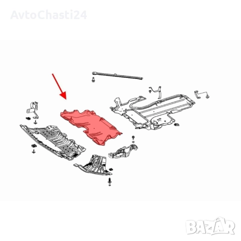 Предпазна кора под купето MERCEDES C W205 / E W213 / GLC C253 X253, снимка 4 - Части - 52874150