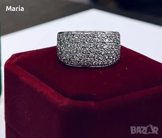 Дамски пръстен бяло злато и брилянти, снимка 10 - Пръстени - 49970848