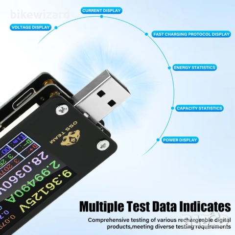 USB тестер, цифров мултицет, волтметър – Type-C / USB НОВ, снимка 5 - Друга електроника - 54034259