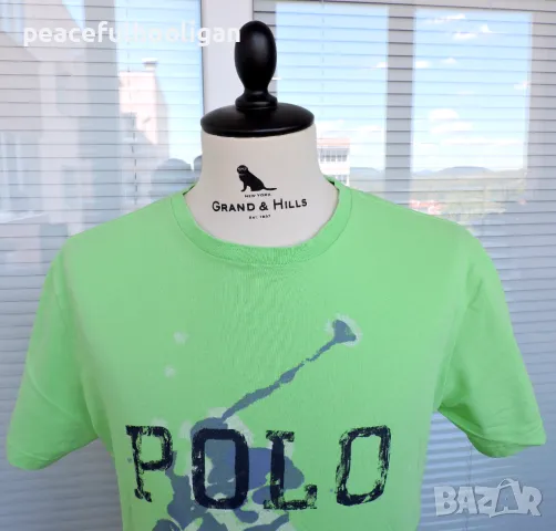 Polo Ralph Lauren Big Pony Spell Out Logo -страхотна мъжка памучна тениска размер M, снимка 4 - Тениски - 49344989