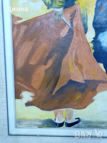 Оригинална картина "Корида" (1962 г.) – масло върху платно, K.H. Henseleit | 59x72 см, снимка 6 - Картини - 55881230