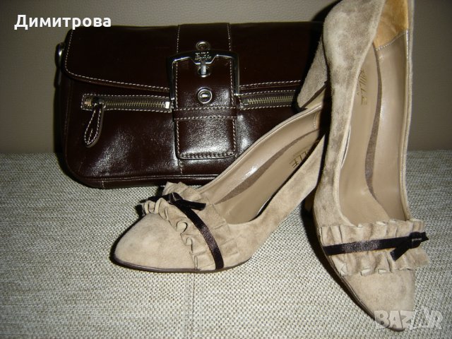 Елегантни обувки от естествен велур, снимка 1 - Дамски елегантни обувки - 30364490