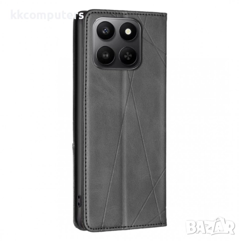 Кожен калъф-Портфейл за Honor X7d / 400 Smart- Геометрична щампа, Държач за Карти и Стойка, вкл. Про, снимка 8 - Калъфи, кейсове - 52466763