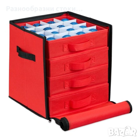 Червена кутия за съхранение с чекмеджета (Relaxdays)