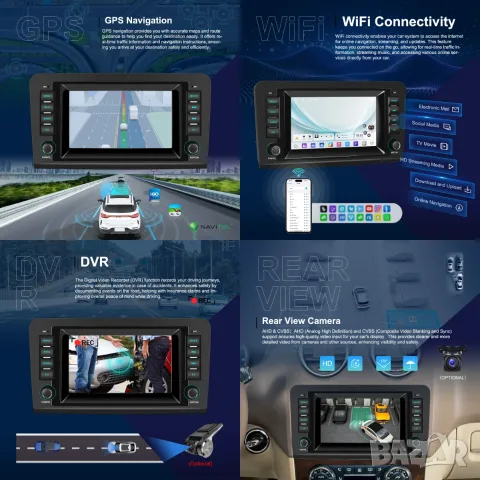 Мултимедия за Mercedes ML W164, плеър, 7” Android, Навигация, GL X164,Carplay, Android Auto, Waze, снимка 4 - Аксесоари и консумативи - 56041761