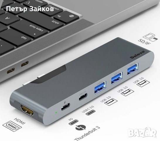 USB C хъб за MacBook, 8 IN 2, снимка 5 - Други - 42443123