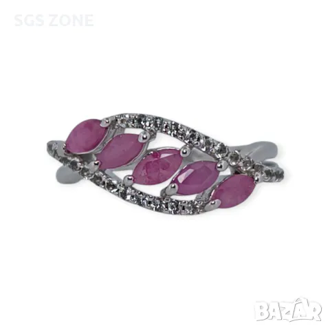 Пръстен със Сапфир, Рубин, Изумруд и Топаз, снимка 3 - Пръстени - 50254347