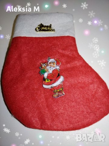 ПРОМО Коледно чорапче с Дядо Коледа с чифт детски коледни чорапи и картичка чорапки памук подарък, снимка 2 - Чорапи - 38846350