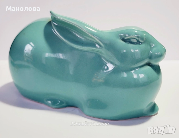 Японски зодиакален заек, керамична фигурка, талисман за късмет, богатство, Okimono Interior. , снимка 4 - Колекции - 51886207