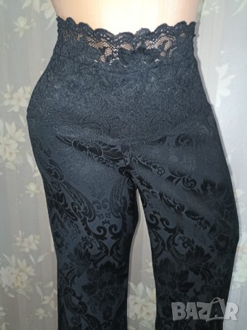B- Young M/38- Официален панталон с висока талия и жакардови мотиви с еластичност , снимка 1