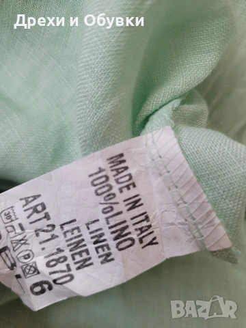Ленена рокля в цвят мента Италия , снимка 10 - Рокли - 54157793