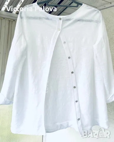 Лукс ленена блуза с копчета на гърба TRANSIT PAR-SUCH, снимка 5 - Блузи с дълъг ръкав и пуловери - 49902516