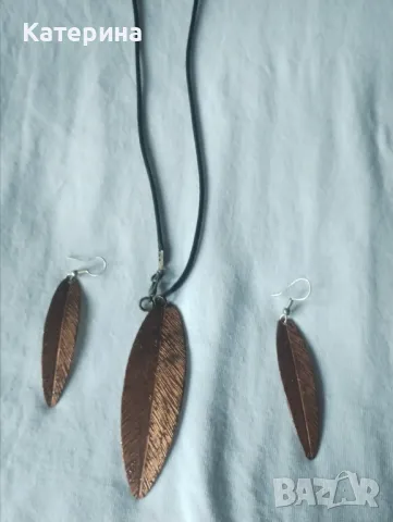 Комплект колие и обеци от мед, снимка 6 - Бижутерийни комплекти - 47824967