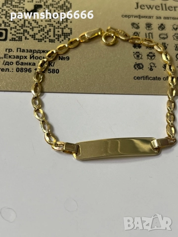 Детска златна гривна 14К, снимка 5 - Гривни - 52928043