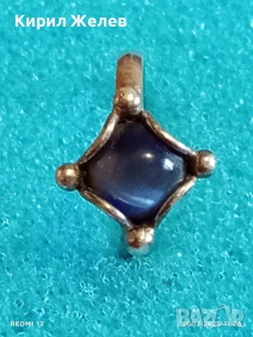 ЕЛЕГАНТЕН СРЕБЪРЕН ПРЪСТЕН с ИНКРУСТИРАН КАМЪК ЗВЕЗДЕН САПФИР МАЙСТОРСКА ИЗРАБОТКА 52378, снимка 3 - Пръстени - 52855750