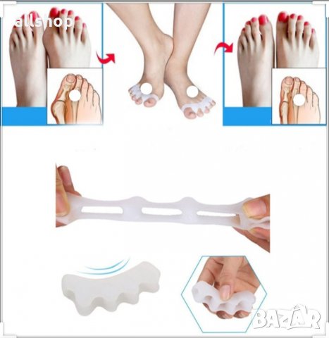 Силиконови шини за коригиране на пръстите на краката Hallux, снимка 5 - Шини - 31970879