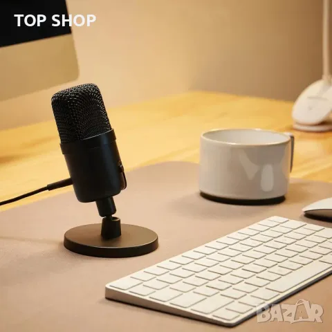 Мини USB кондензаторен кардиоиден микрофон Amazon Basics, черен, снимка 6 - Микрофони - 49866172