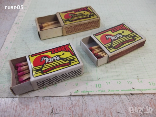 Лот от 3 бр. кибрита "ZEBRA" - 2, снимка 3 - Колекции - 52184282