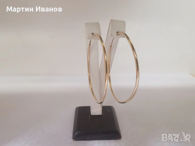 Златни обеци халки класически, снимка 3 - Обеци - 54155291