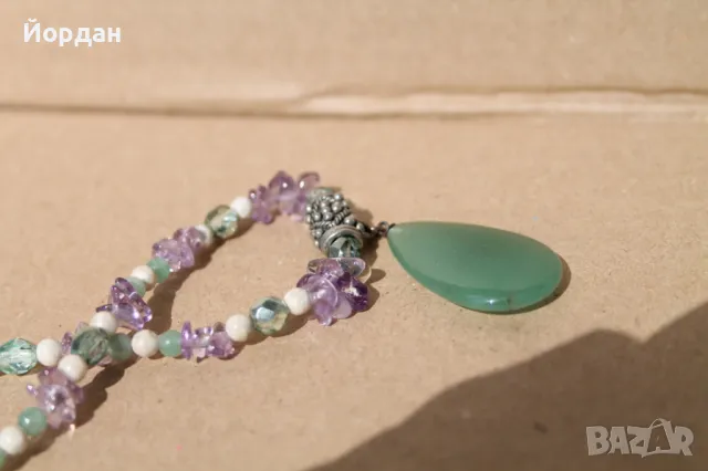 Дамско колие с аметист,планински кристал и ахат, снимка 12 - Колиета, медальони, синджири - 49862160