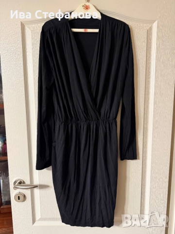 Samsøe Samsøe черна изчистена класическа офис стил еластична елегантна рокля 