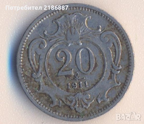 Австрия 10 хелера 1911 година, снимка 1 - Нумизматика и бонистика - 39016364