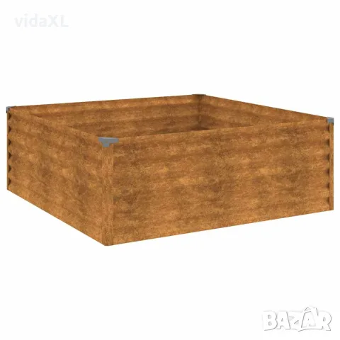 vidaXL Градинска повдигната леха 100x100x36 см кортенова стомана