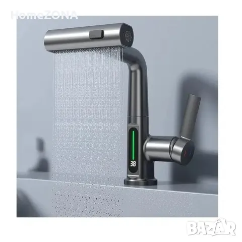 Смесител Elite PRO W46, с издърпващ се чучур и въртяща се глава, сив, снимка 2 - Смесители - 49446237