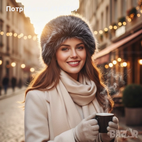 Дамска шапка с дълъг пухкав косъм – топлина и класа през зимата, снимка 6 - Шапки - 52692506